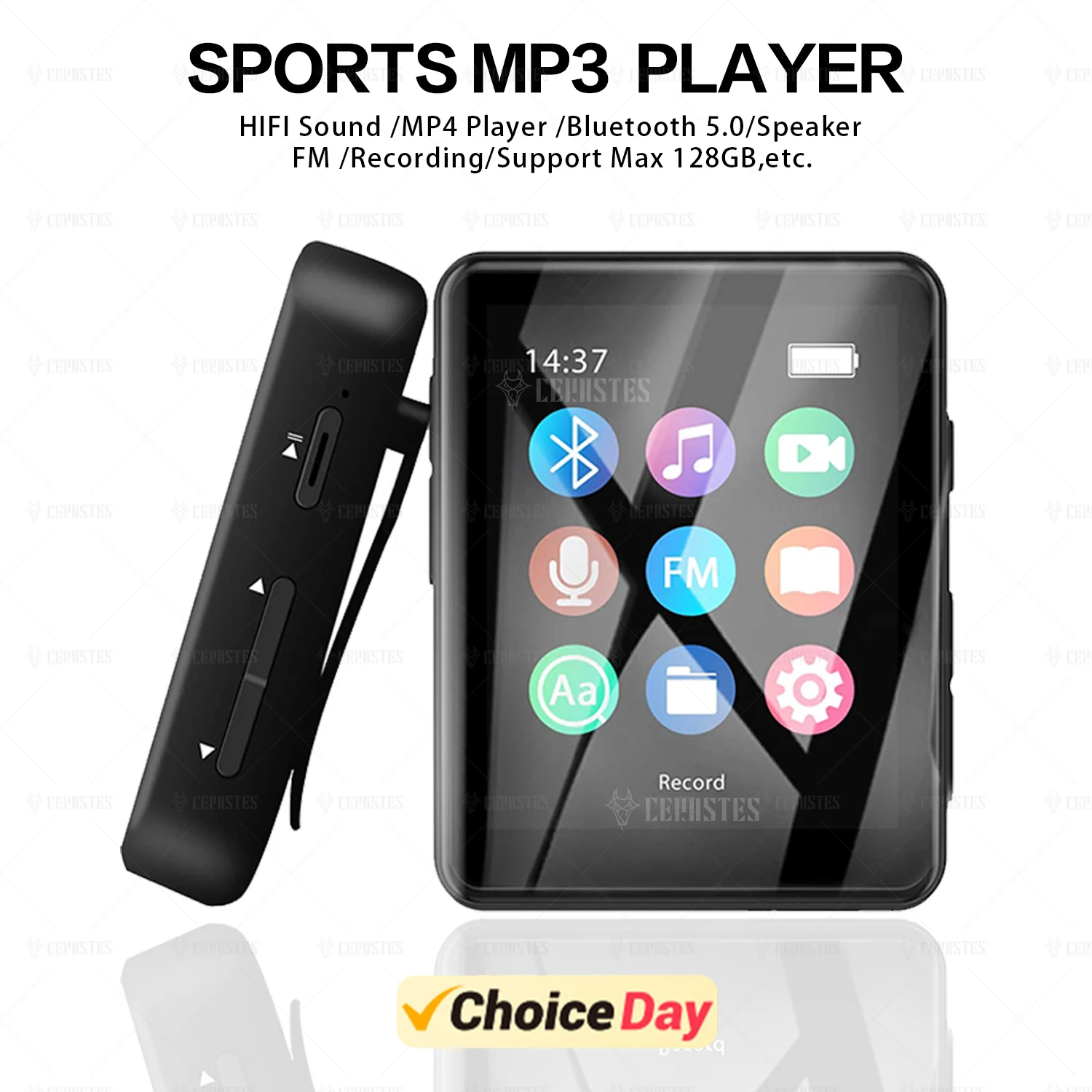 2024New Hifi MP3 Player Bluetooth Metal Clip Mini Walkman Portable Sport Music Player Mp4 Player with FM/Speaker/E-book/Recorder