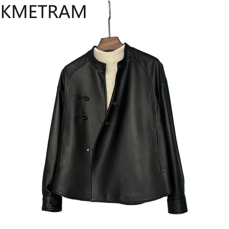 100% Natural Sheepskin Jacket Woman Vintage Black Genuine Leather Jackets New in Outerwears Fall Clothes 2025 Women дубленка