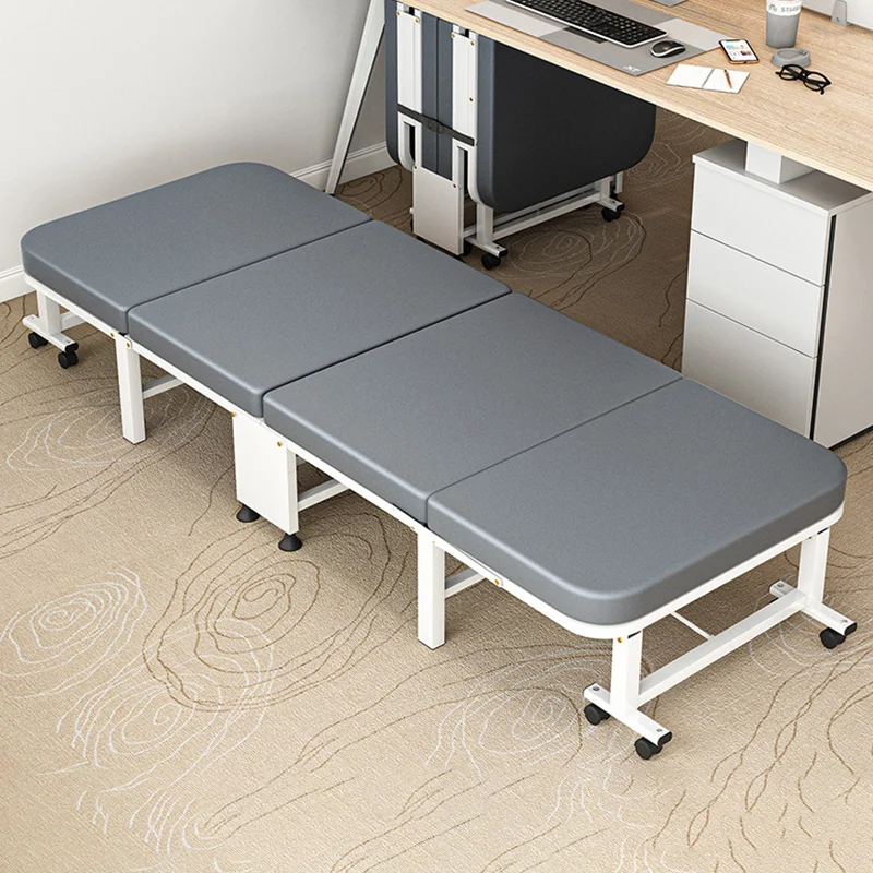 Hotel's Modern Metal Folding Single and Double Bed with Wheels for School and Office Furniture Access