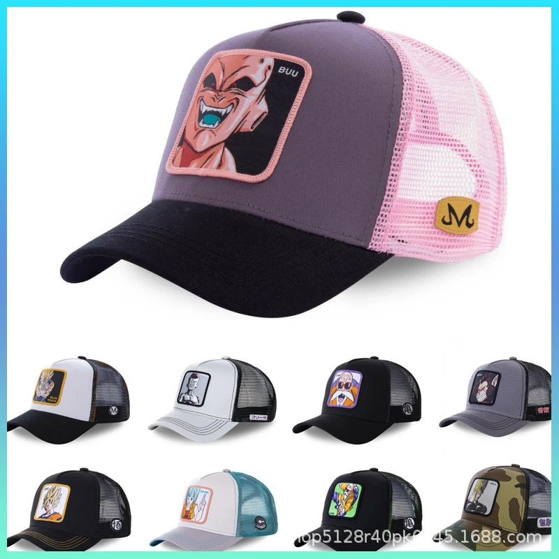 Fashion Dragon Ball Wutian Master Roshi Cartoon Button Cotton Baseball Cap Mens And Womens Hip Hop Mesh Truck Hat Son Goku