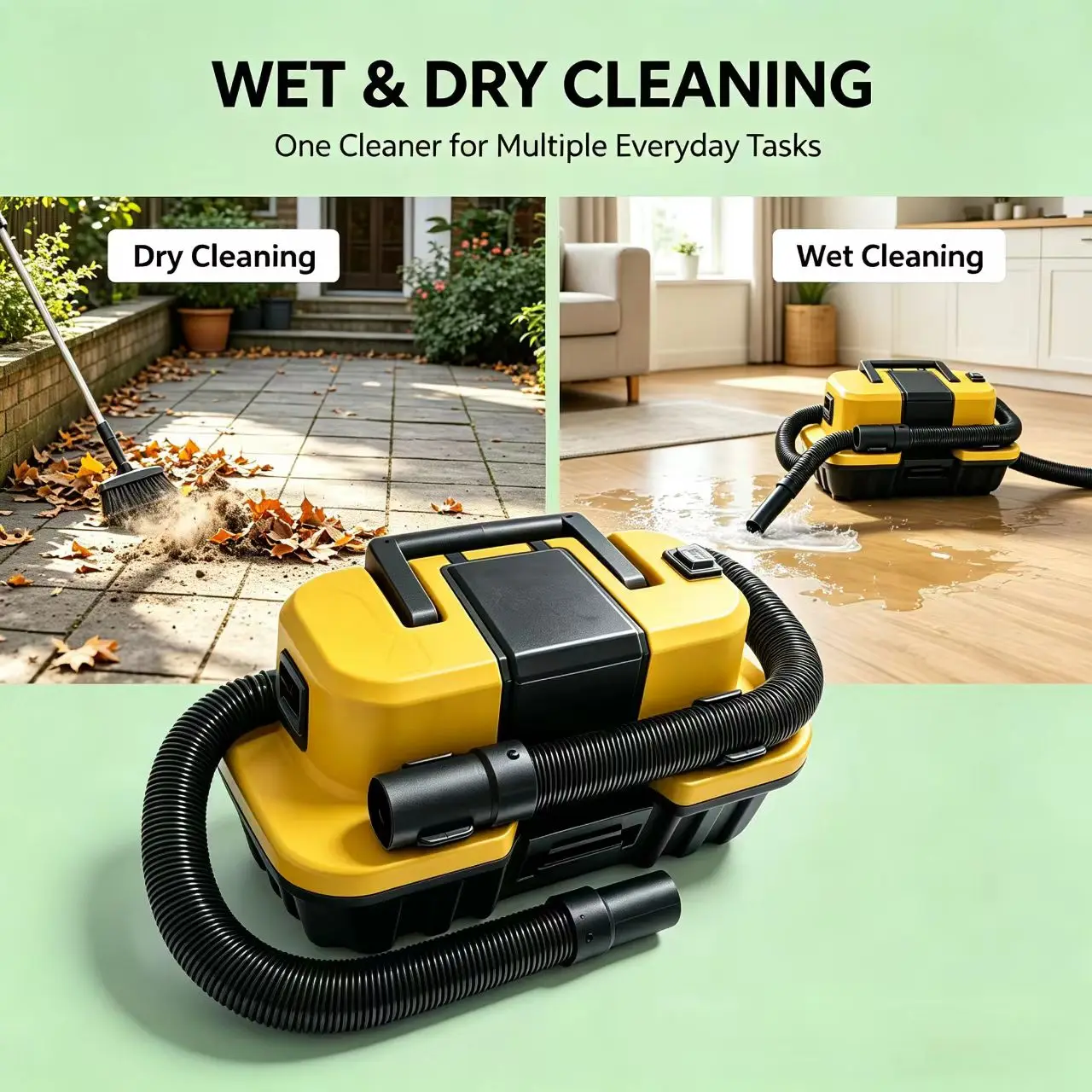 DC18V 300W Brushless Wet Dry Vacuum Cleaner, 39000RPM Powerful Suction Portable Box VacuumVacuum for Car Home Workshop Garden