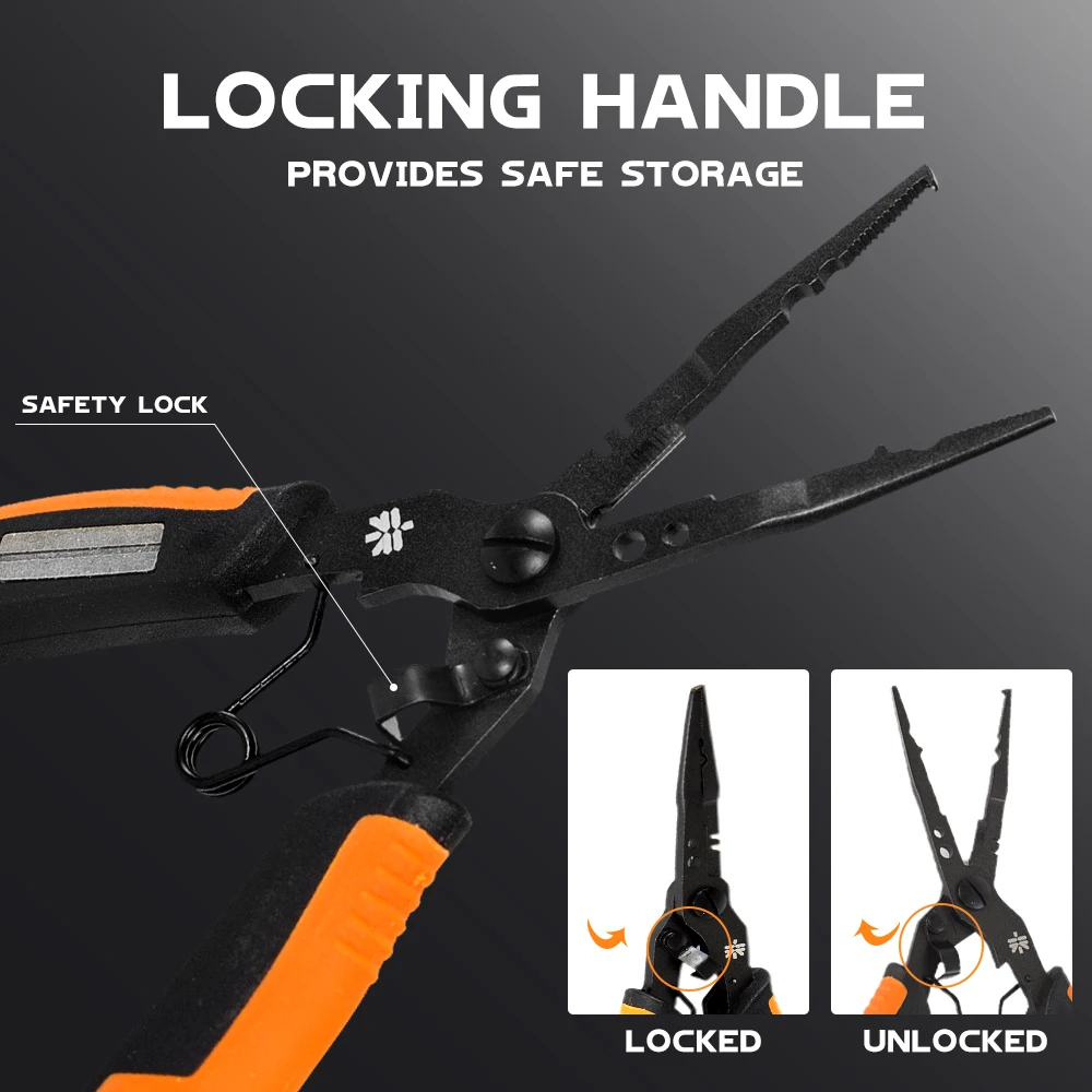 ZUKIBO New Multifunction Cutthroat fishing pliers PTFE Coating Fishing Split Ring Pliers,2CR13 Stainless Steel Fishing Tools