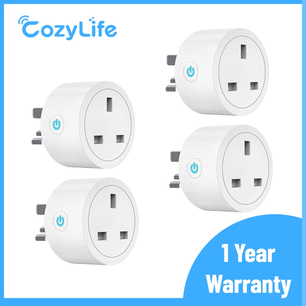 

4 Pack UK Smart Socket WiFi 16A Timer Plug Wireless Mini Outlet Support Alexa Google Home APP Remote Control No Hub Required