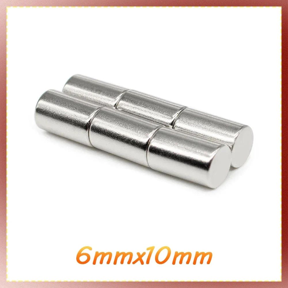 

10/20/50/100/150/200PCS 6x10 Strong Powerful Magnets N35 Small Round Magnet 6x10mm Thinck Disc Rare Earth Neodymium Magnet 6*10