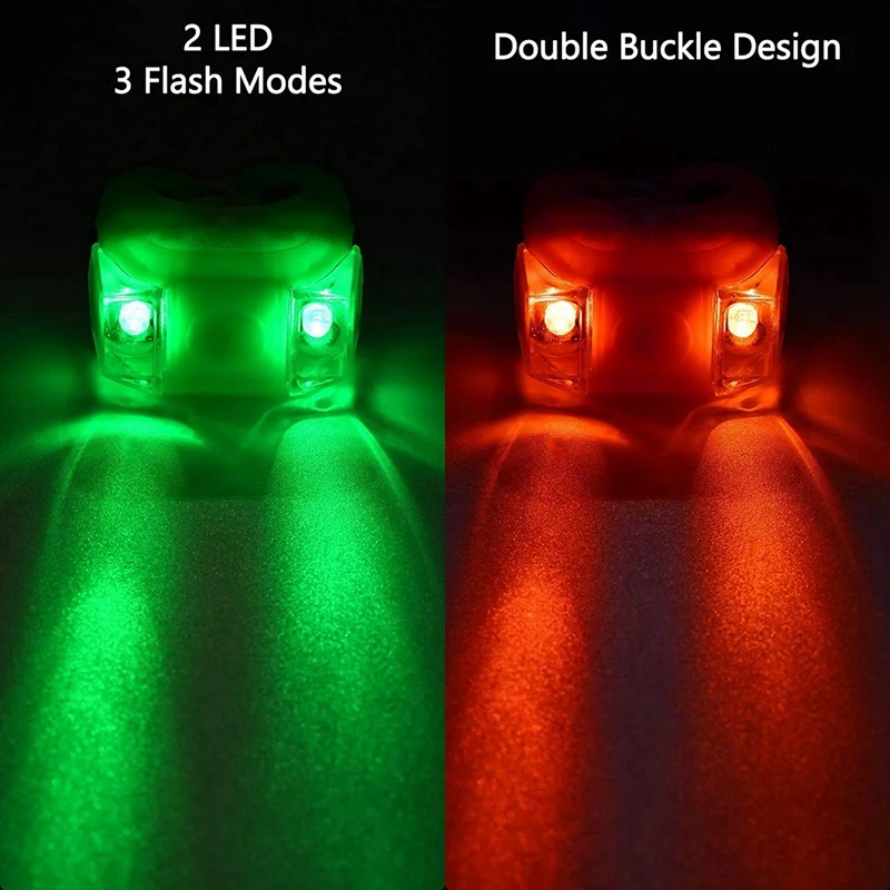 12 X LED Boat Navigation Lights For Boat Yacht Motorboat Bike Hunting Night Running Fishing (Red, Green)