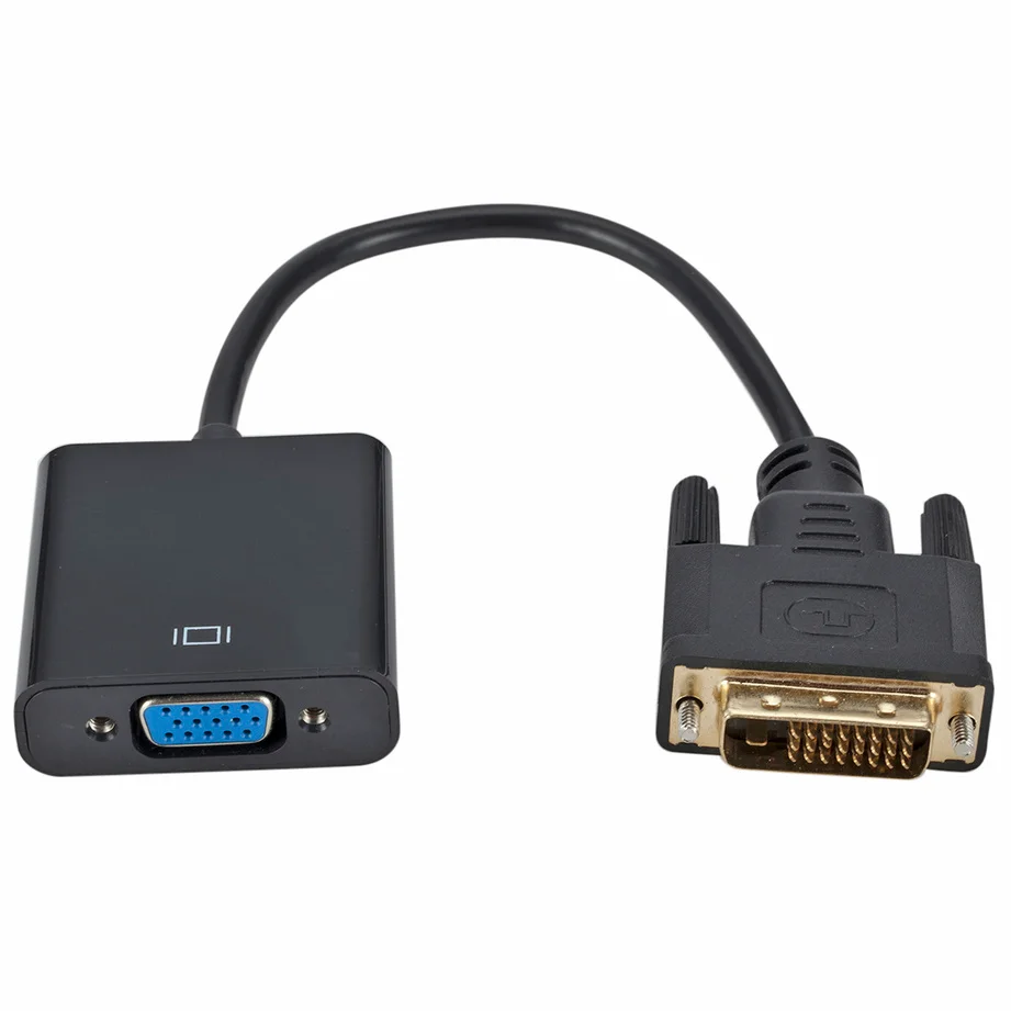 Grwibeou DVI do VGA Adapter męski do VGA HD 1080P DVI-D Adapter żeński kabel konwertera od 25 do 15 pinów do monitora komputer stancjonarny