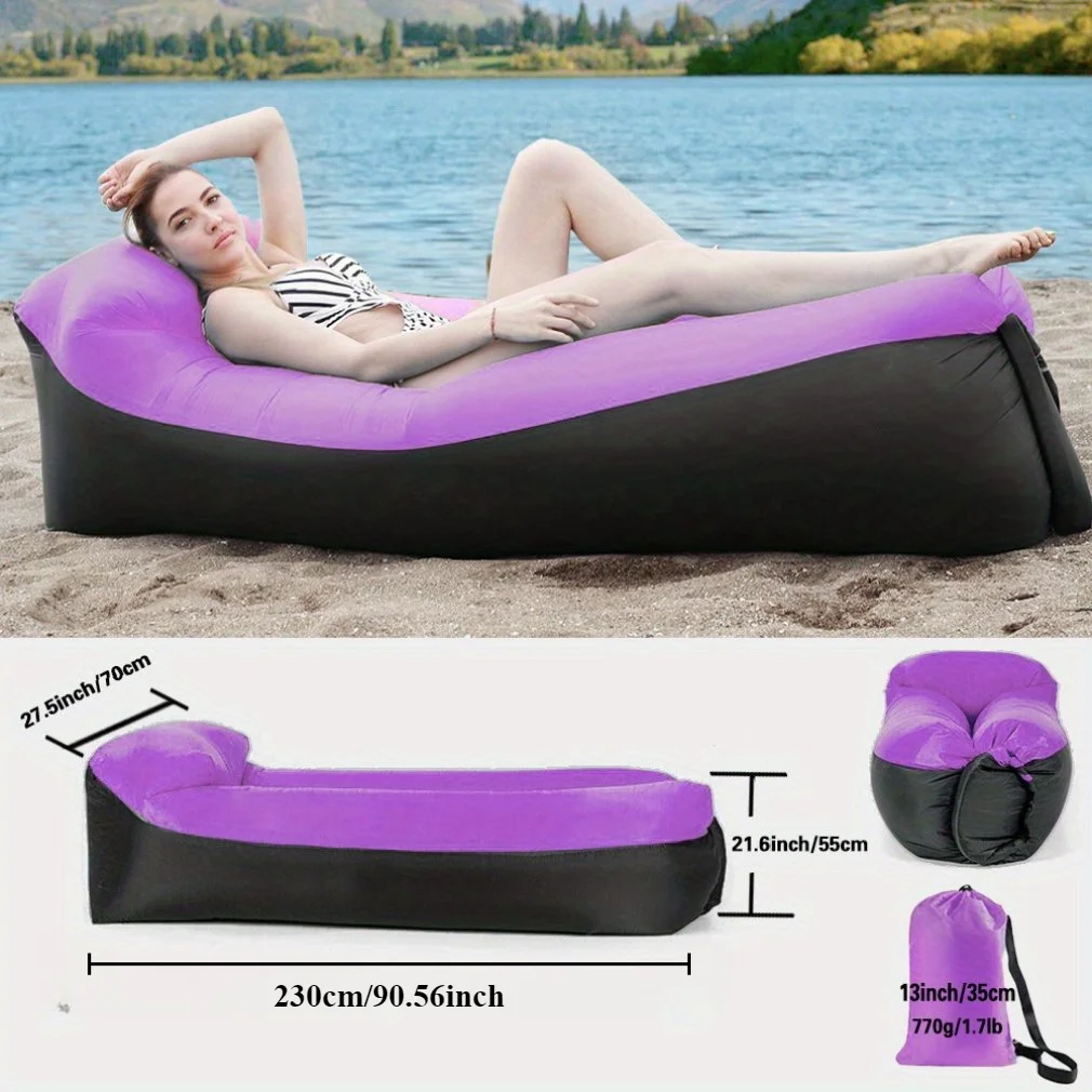 Portable Folding Inflatable Lazy Sofa Outdoor Camping Inflatable Lounger Sofa Furniture
