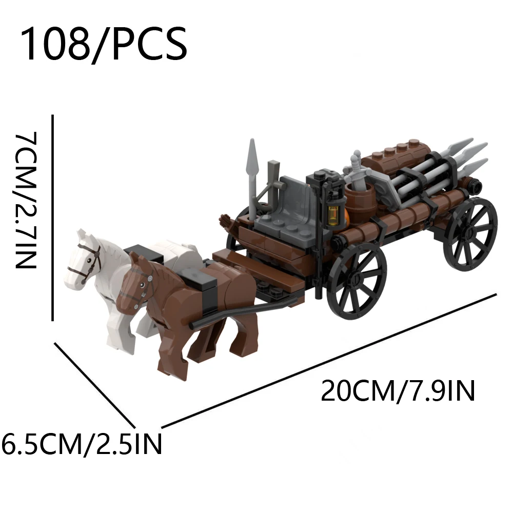 MOC Bausteine Montage Spielzeug Set Mittelalterlichen Wagen Serie Wagen Stadt Modell DIY Bausteine Spielzeug Festival Geschenk – Detail 18
