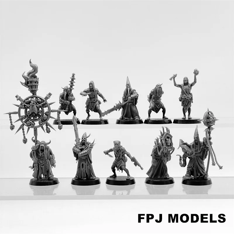 28mm Scale Corrupted Guard Fanatics Resin Model Kit Minitaure Resin Doll Tabletop War Gaming Assembled Unpainted Soldier Figures