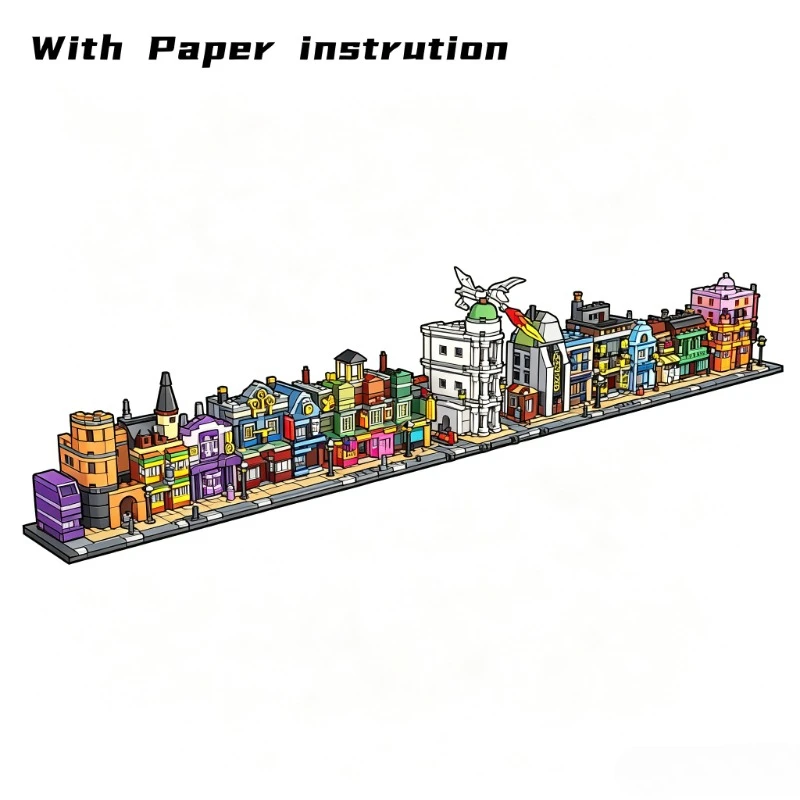 Cheapest Mini Diagon Alley Bricks Building Blocks 2750pcs Magic Commercial Street Model Birthday Gifts for Adults Toys