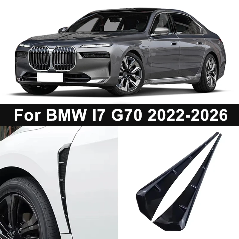 Fender Side Vents Air Wing Cover Trim 2Pcs TPU Decorative Stickers For BMW I7 G70 2022-2026 Car Accessories