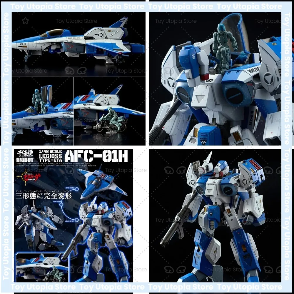 Sentinel RIOBOT Macross Alpha Fighter 1/48 AFC-01H Action Figure, 3-Stage Transformation Diecast Model, Collectible Toy Gift
