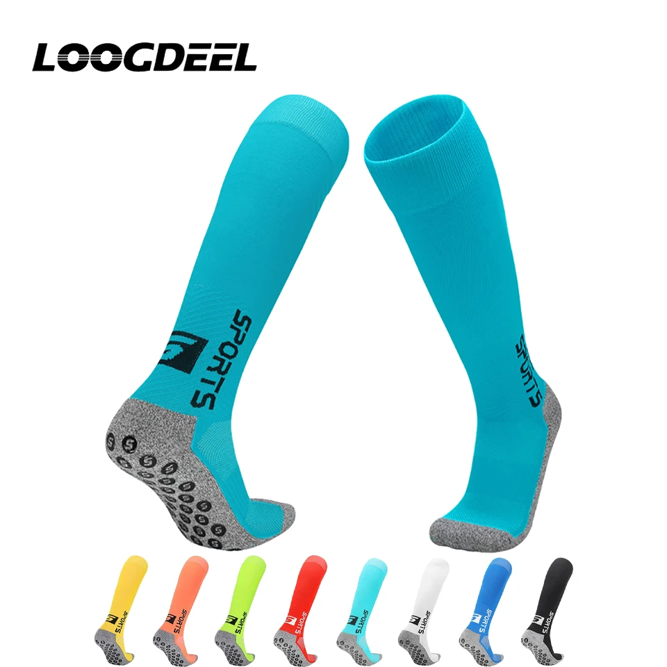 

LOOGDEEL Adults Kids Style Non Slip Long -Tube Football Socks Anti Slip Soccer Cycling Running Antibacterial Deodorant Sports