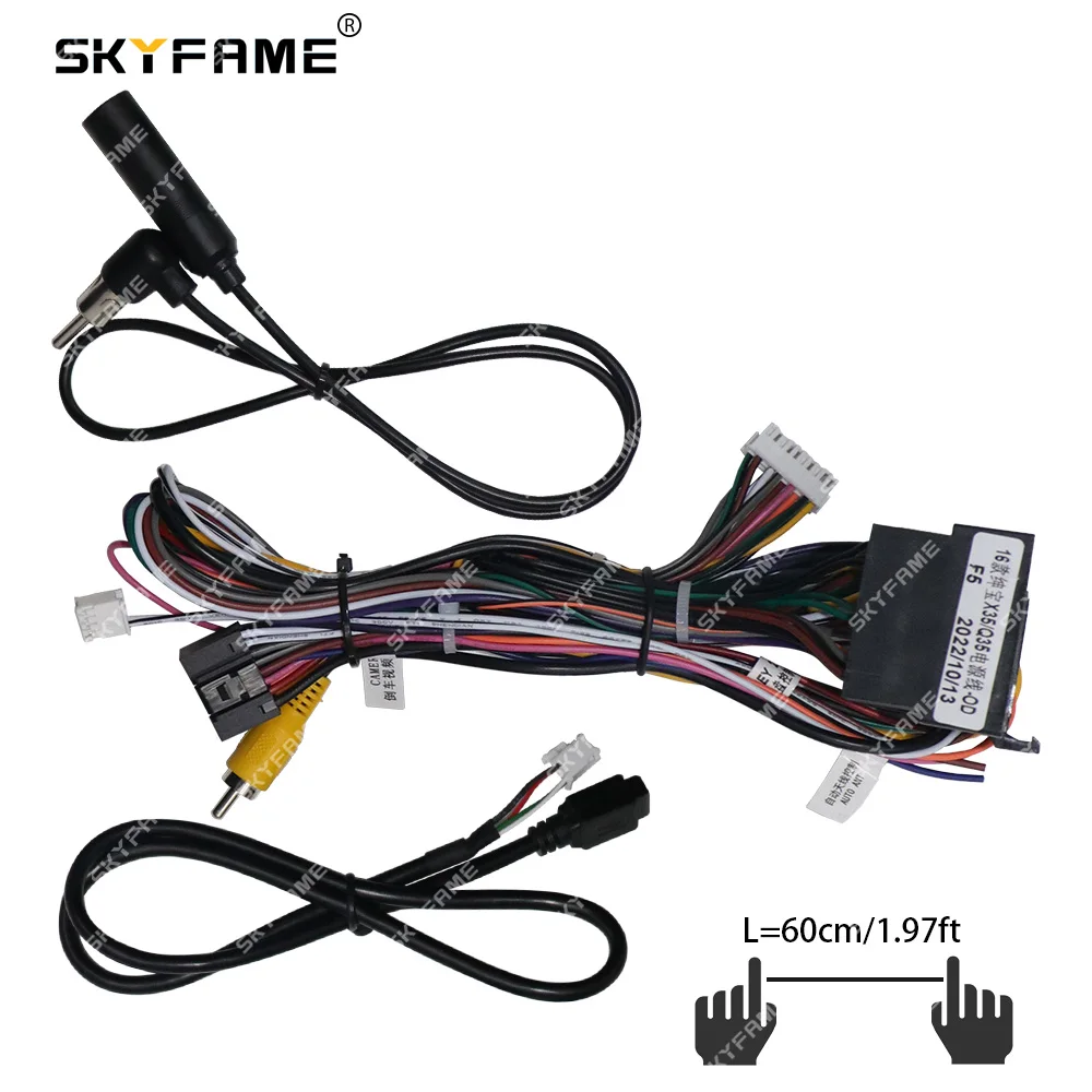 SKYFAME 16Pin سيارة الأسلاك تسخير محول Canbus صندوق فك أندرويد راديو كابل الطاقة ل Beiqi Baic Senova X35 OD-BQ-09