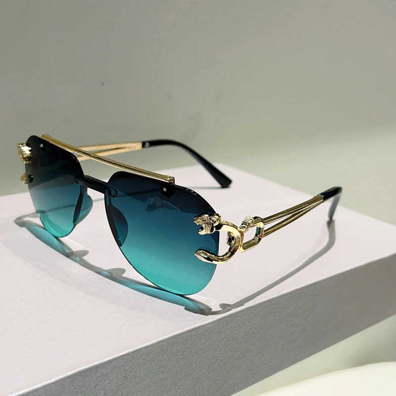 KAMMPT Randloze Pilot Zonnebril Mannen Mode Vintage Gradiënt Casual Shades Vrouwen Trendy Brand Design Outdoor Decor Zonnebril