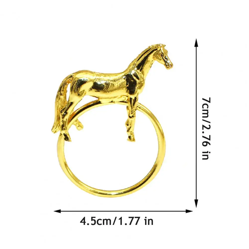 

Металлические кольца для салфеток, держатели для салфеток для лошадей, 12 шт., металлические кольца для салфеток для лошадей, стоячие пряжки в форме лошади для вечеринок