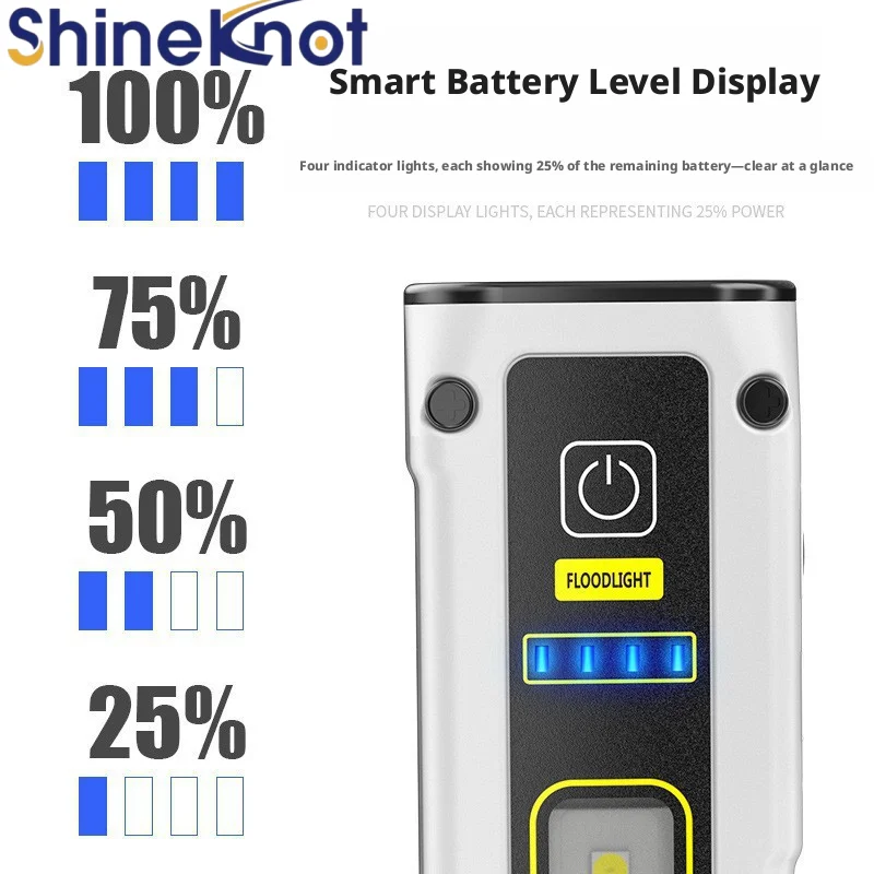 SHINEKNOT Led Strong Light Long Range Flashlight Rechargeable Portable Outdoor Magnetic Long Range Work Light