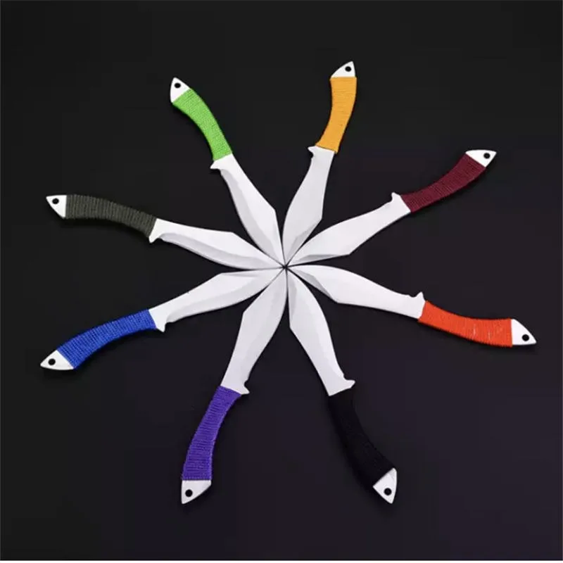 

8PCS a Set No Cutting Edge Training Knife Tangmen Trainer Stainless Steel Pocket Pri Practice Knife Sport Cosplay Tool