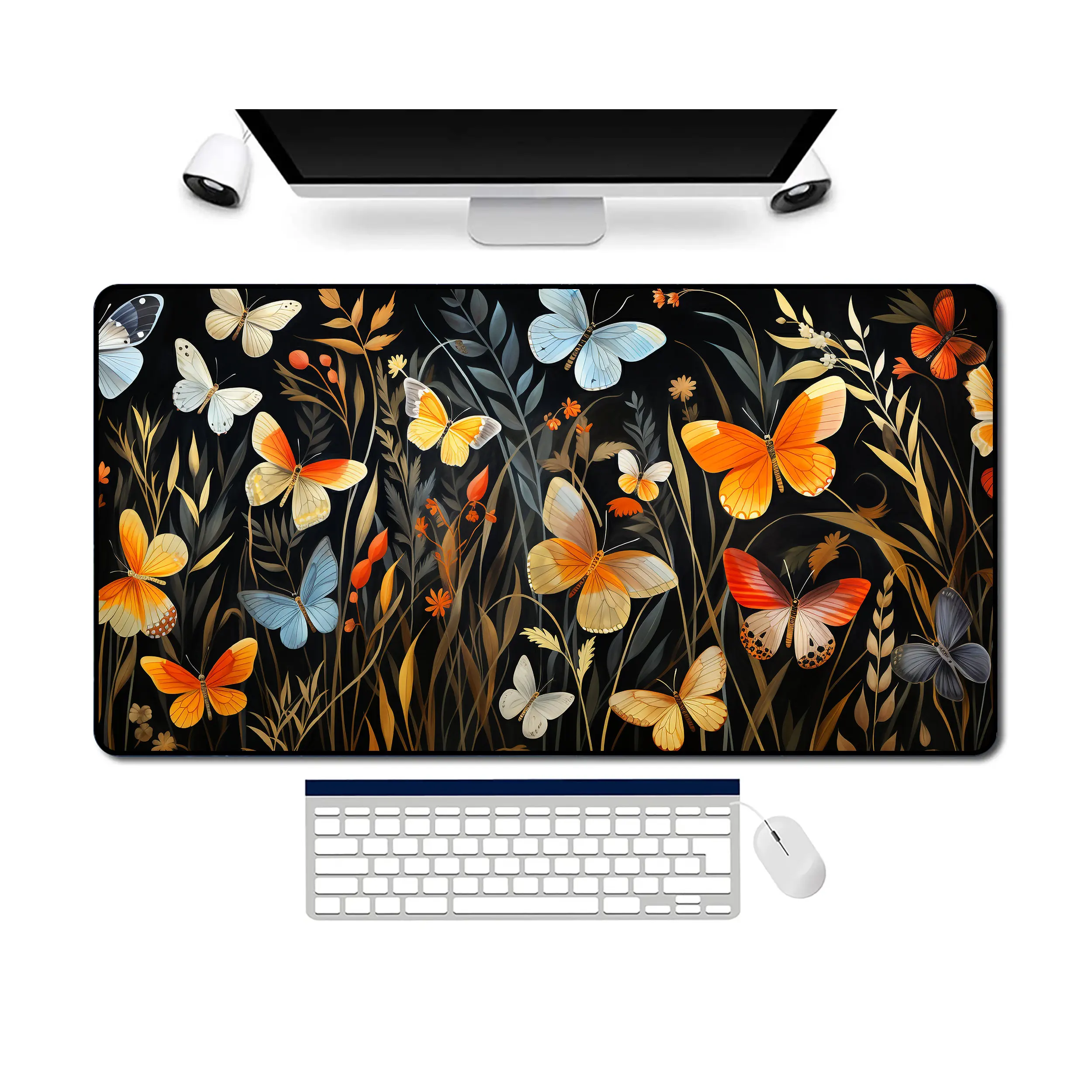 

Cute Butterfly Desk Mat, Non-slip and Waterproof Mouse Pad, Office and Gaming Desk Decoration Mat, The Perfect Gift for Friends.
