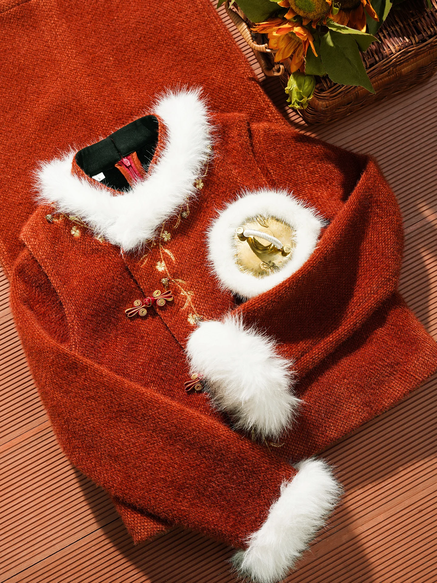 

Red Velvet Thiened Winter Long Qipao for Engagement And Wedding Daily Wear High Quali Spring Autumn Long Sve Full Length