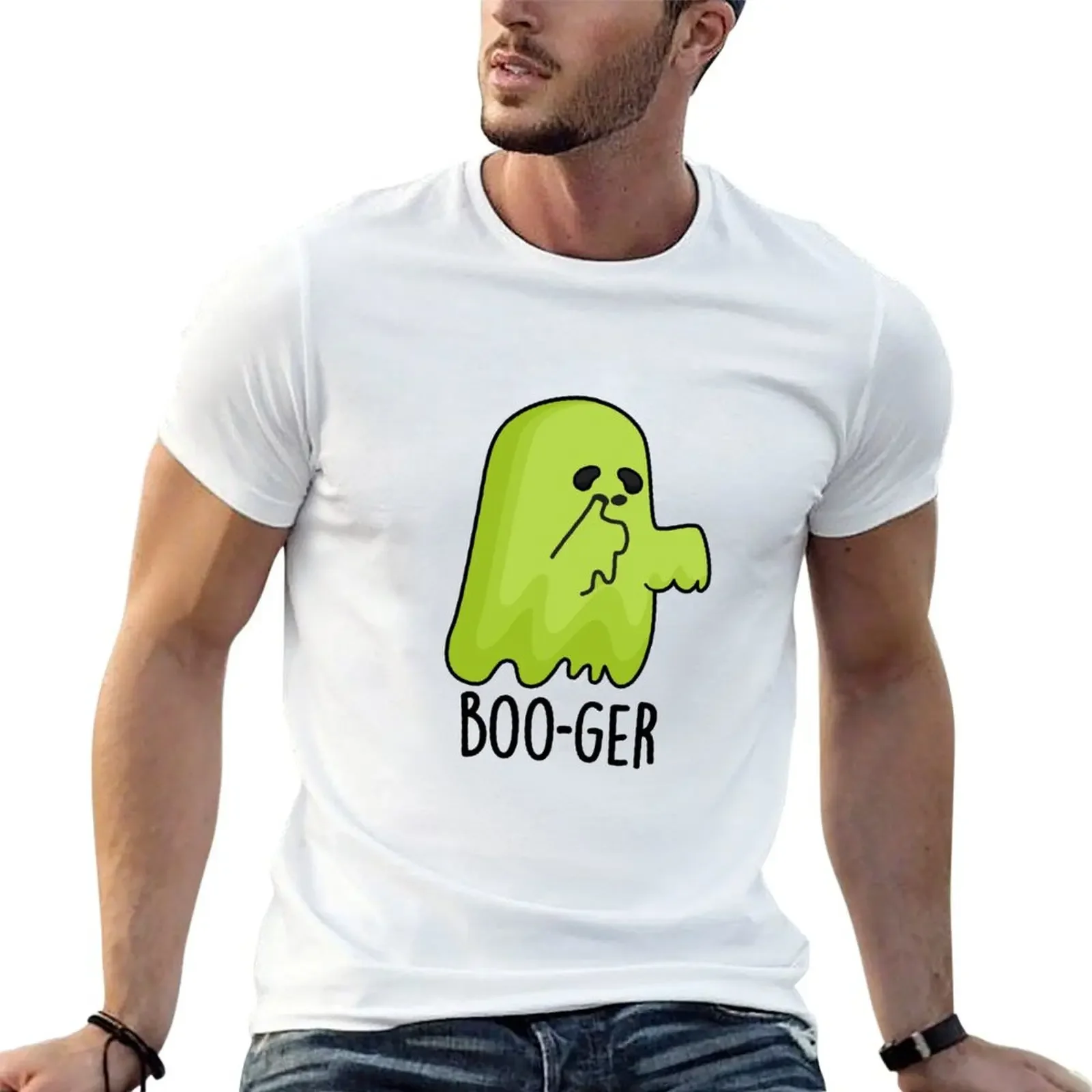 Boo-ger Cute Halloween Booger Ghost Pun T-Shirt vintage clothes anime clothes sweat shirts, men