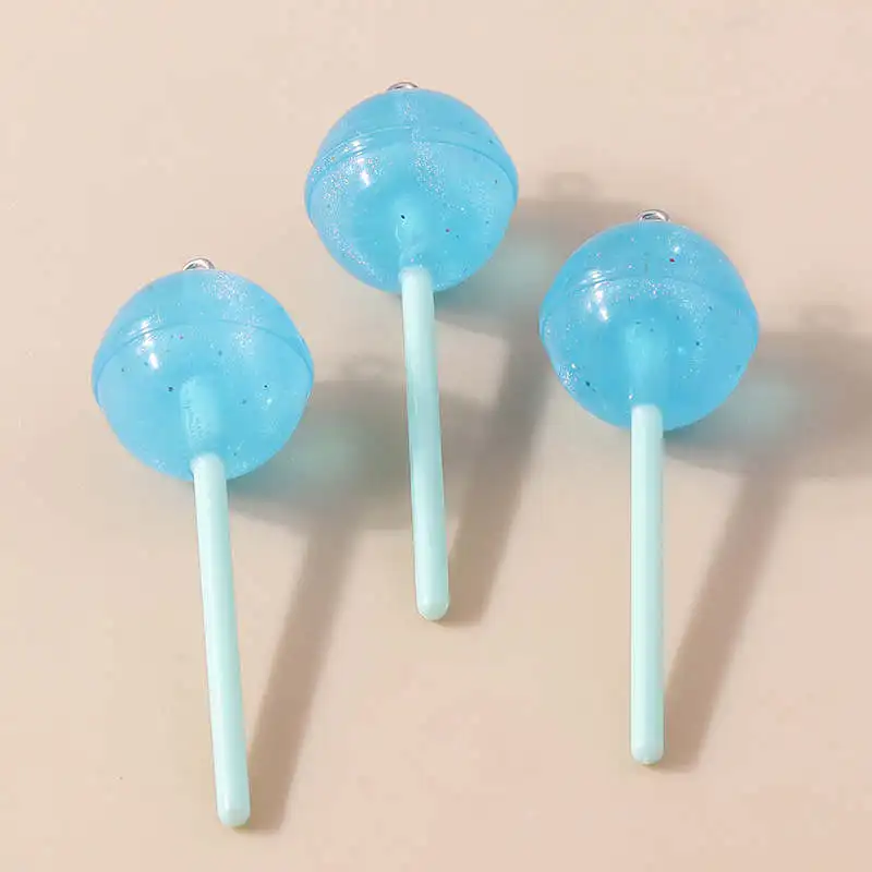 Leslie 10 Stück Harz 3D Süße Bonbon-Lollipop-Anhänger für Ohrringe Halsketten Kawaii Lollipop-Anhänger Handgemachtes Schmuckzubehör – Detail 11