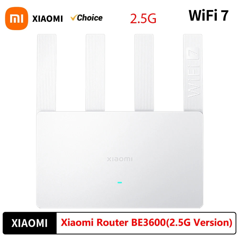 Xiaomi Router BE3600 2.5G WiFi7 2.4/5GHz Duan Bands 160Mhz 3570Mbps Mesh Networking Gaming Acceleration 2.5G Ethernet Port -CN