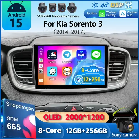 안드로이드 15 카플레이 오토 4G+WIFI 기아 쏘렌토 3 2015 2016 2017 2018 GPS 카 라디오 내비게이션 멀티미디어 비디오 플레이어 스테레오 BT
