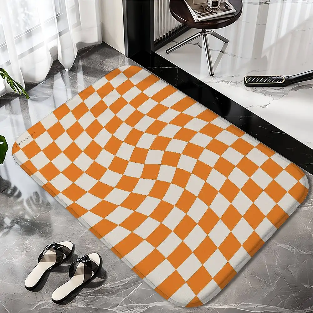 

Black And White Chess Floor Mat Printed Large Carpets Room And Bedroom Carpets Bathroom Anti Slip Door MATS Small Carpets