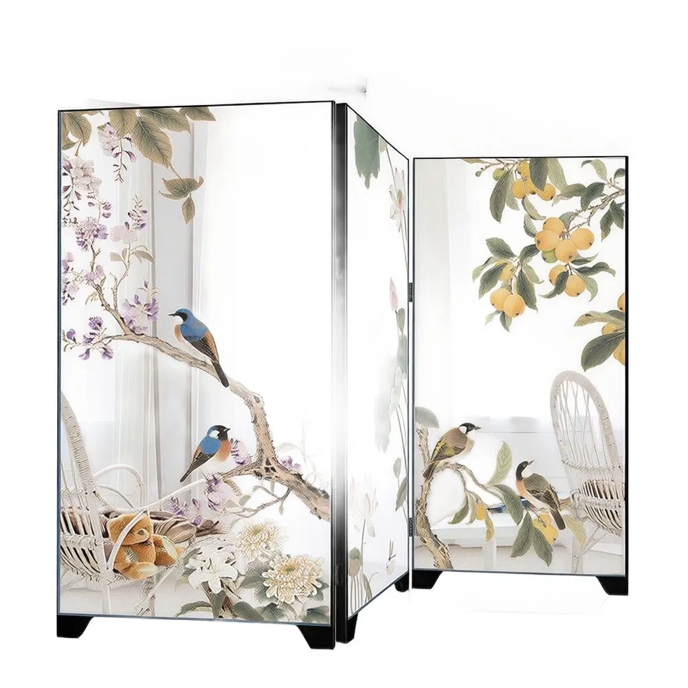 Chinese Style Folding Screen Mirror for Surface Placement for acrylic Build Compact Size 23 cm by 11 cm Elegant Look