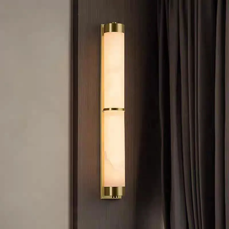 Modern Chinese living room background wall wall lamp, simple and creative atmosphere, staircase aisle marble wall lamp