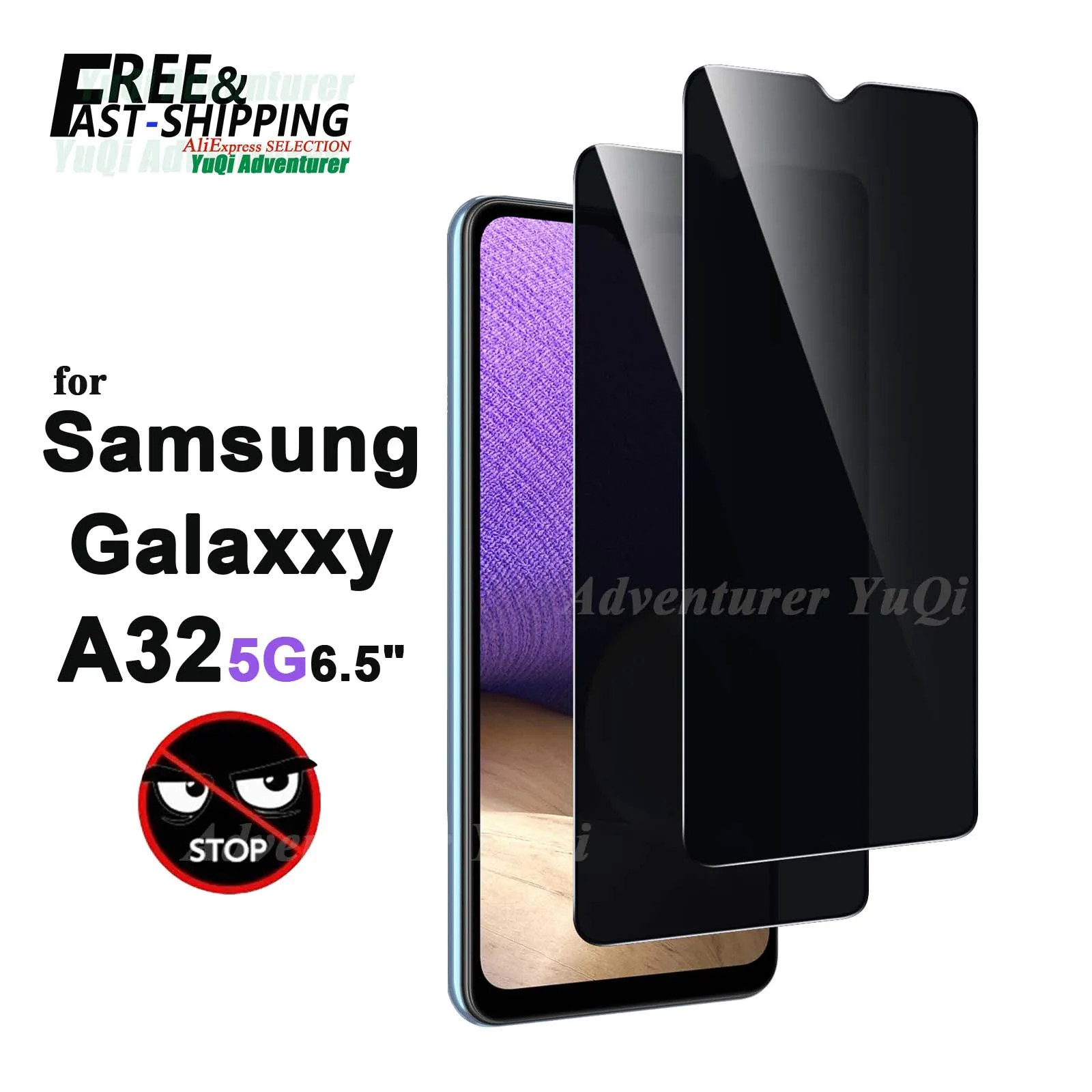 

Anti Spy Screen Protector For Samsung Galaxy A32 5G 6.5 Privacy Tempered Glass 9H Anti Peep Scratch High Aluminum