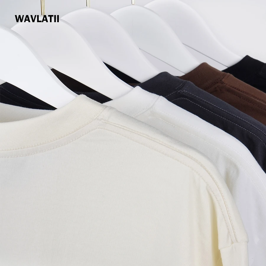 WAVLATII المتضخم أبيض أسود تي شيرت للنساء موضة أنثى عادية حجم كبير تيز سيدة الصيف ملابس الشارع الشهير WT2599