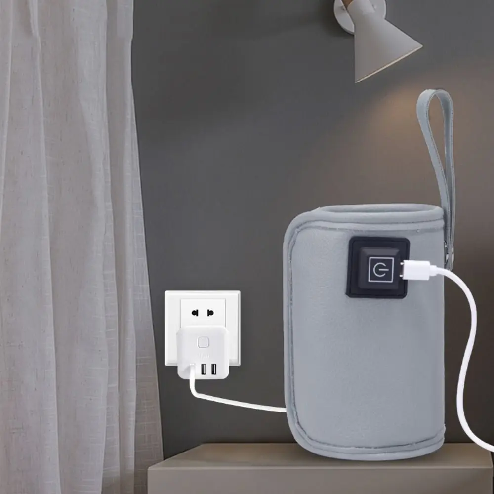 

Изоляционный чехол для детской бутылочки из искусственной кожи, регулируемое снаряжение, универсальный USB-подогреватель для бутылочек с молоком, автомобильный подогреватель для бутылочек для кормления