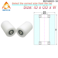 1pcs 10x35x50 Plastic Double Bearing POM Coated Roller BST680035-50 35mm Diameter Nylon Guide Wheel 10*35*50 Plastic Bearing