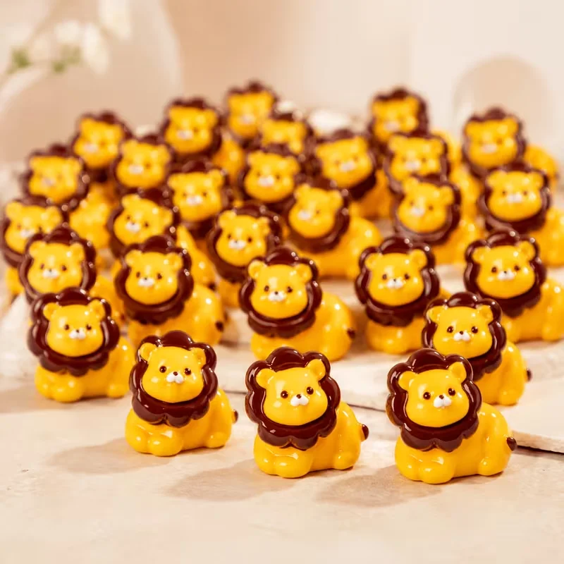 4/8pcs Mini Resin Lion Miniatures, Cute Animal Figurines Fairy Garden Accessories for Micro Landscape Plant DIY Home Decoration