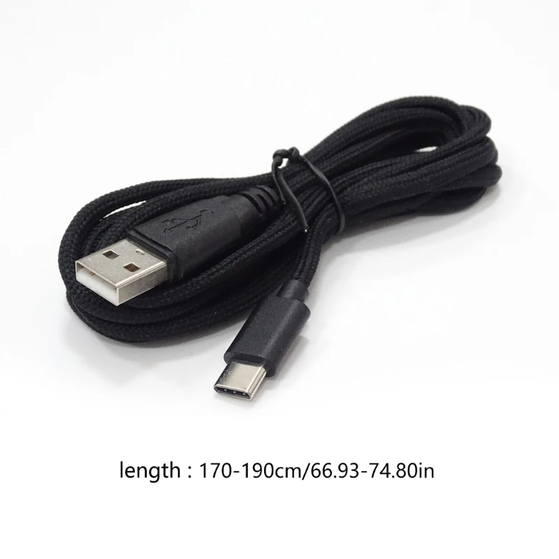 CS1W DIY USB Type C Mouse Line,1.8m USB Mouse Charging Cable Black Mouse and Keyboard Wire Replacement Repair Part