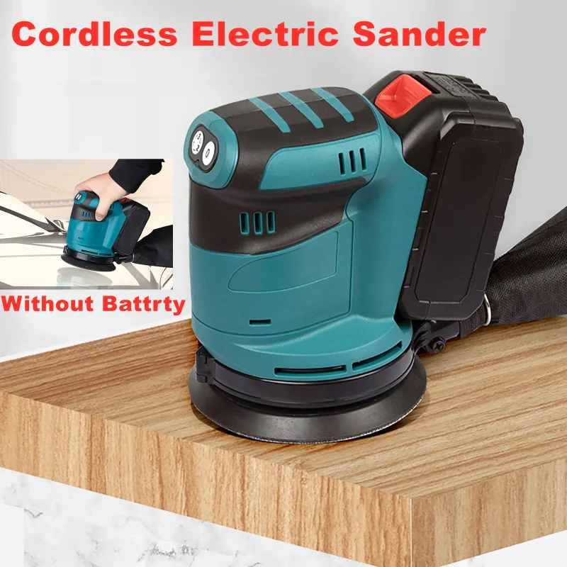 Electric Sander Polisher 3 Gears Wood Grinder Polishing Machine Sander Random Orbit Electric Sander For 18V Makita Battery