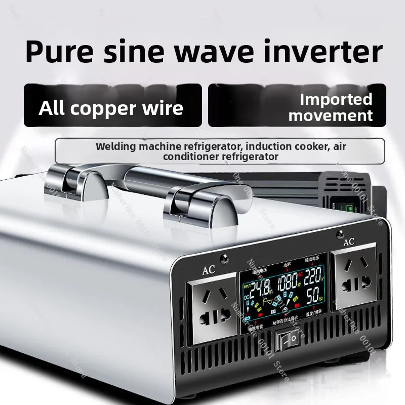 Pure Sine Wave High Power Inverter for Home, Industrial, and Vehicle Use 12V 24V 48V 60V to 220V Battery Converter