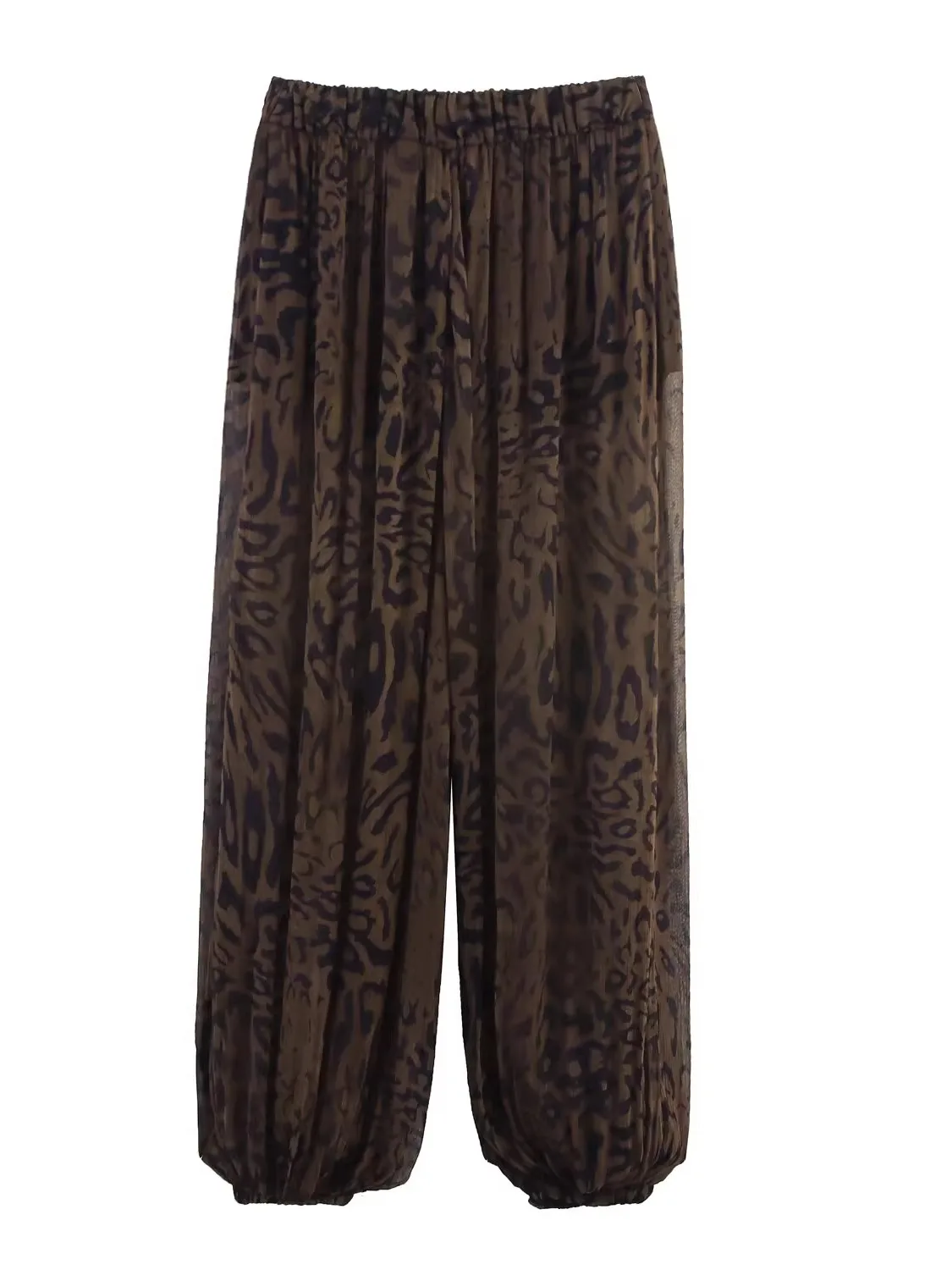 Women's Vintage Animal Print Harem Pants Draped Dance Lantern Long Trousers Casual Elastic Waist Other Material Printed