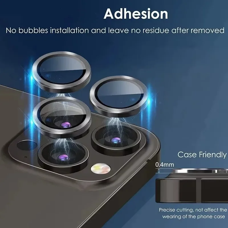 واقي عدسة معدنية زجاجي لهاتف آيفون 17 برو ماكس اير 14 15 13 11 12 16 برو ماكس بلس 12 13 كاميرا صغيرة طبقة زجاجية واقية