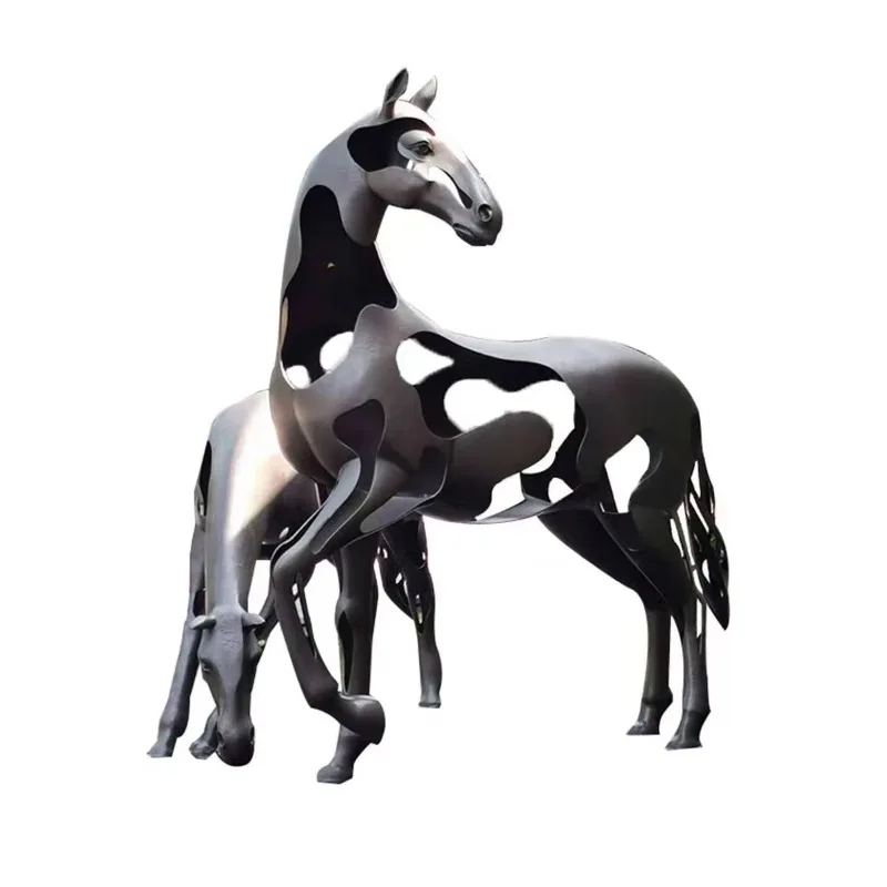 

Factory Price Stainless Steel Sculpture Abstract with Horse Statue Metal Sculpture of Abstract Horse
