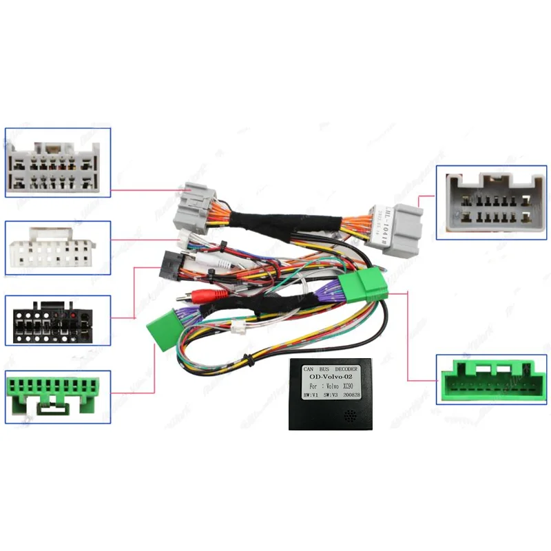 Car Radio Cable With CAN-Bus Box Adapter For Volvo XC90 2004-2013 Wiring Harness Media Player Power Connector Socket