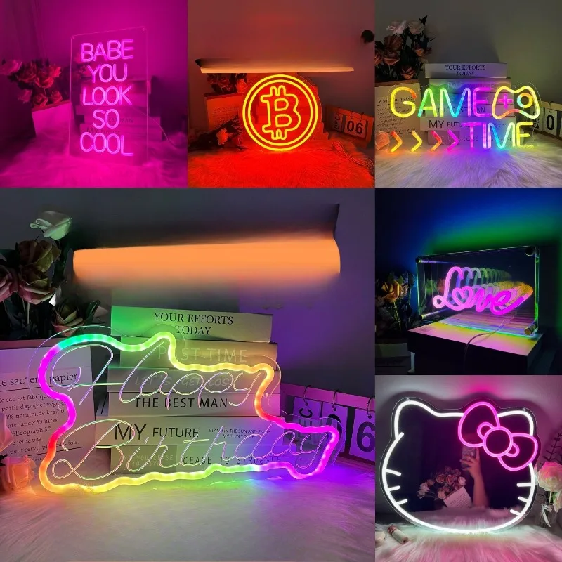 Adjustable LED Neon Light, Character Pattern Acrylic Decorative Lamp, perfect for bars, KTVs, and creating ambient lighting.