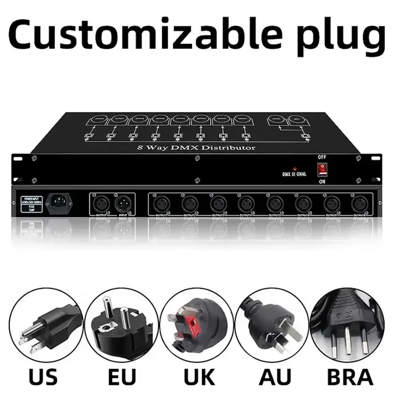 Imagem -06 - Amplificador de Distribuição de Sinal para Iluminação de Palco Isolamento Fotoelétrico Console Óptico Dmx512