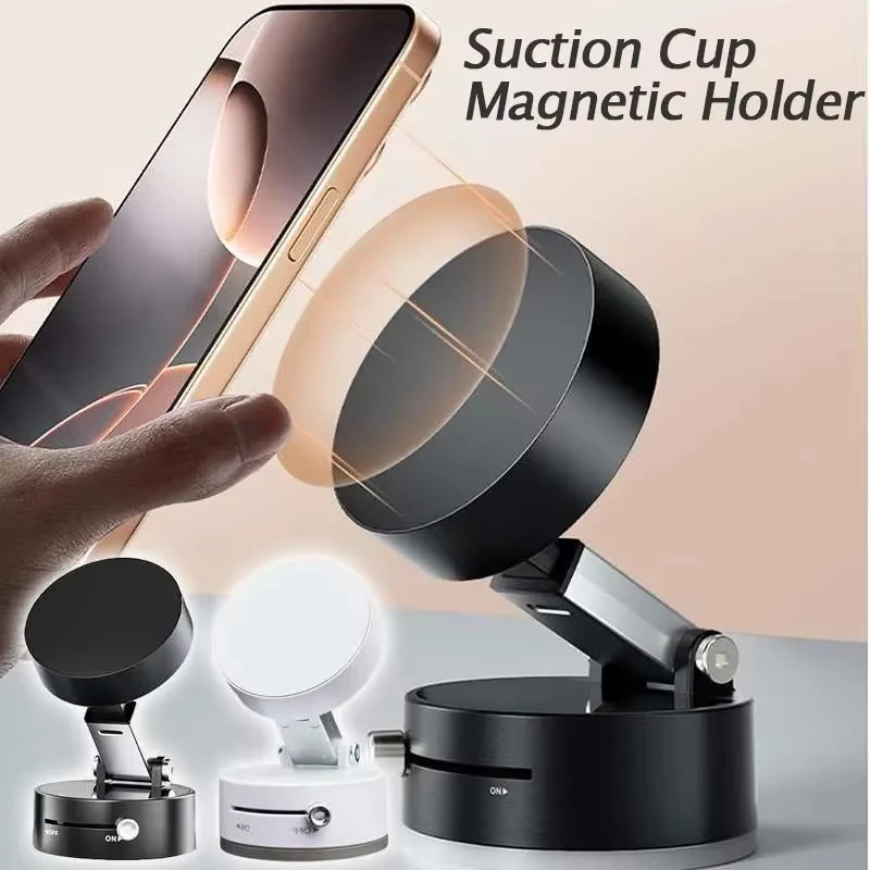 Professional Car Phone Holder with Strong Vacuum Suction Simple Install Adjustable Angle Phone Stand Mount for Vehicle