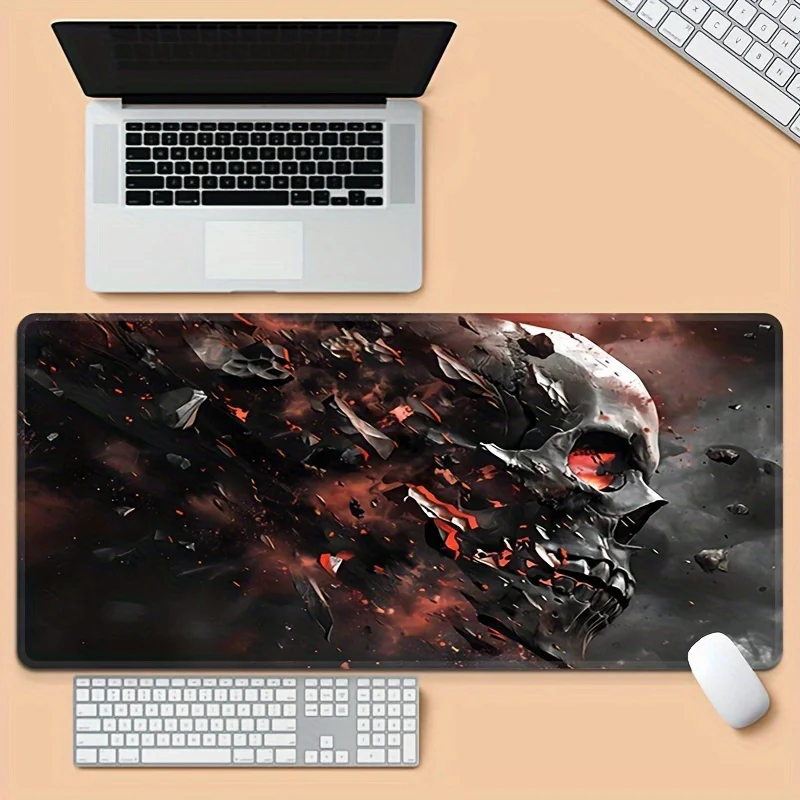 CIFbuy Large Skull Mouse Pad Non-Slip Rubber Durable Stitched Edge For Office Home Computer Laptop Smooth Surface Desk Mat