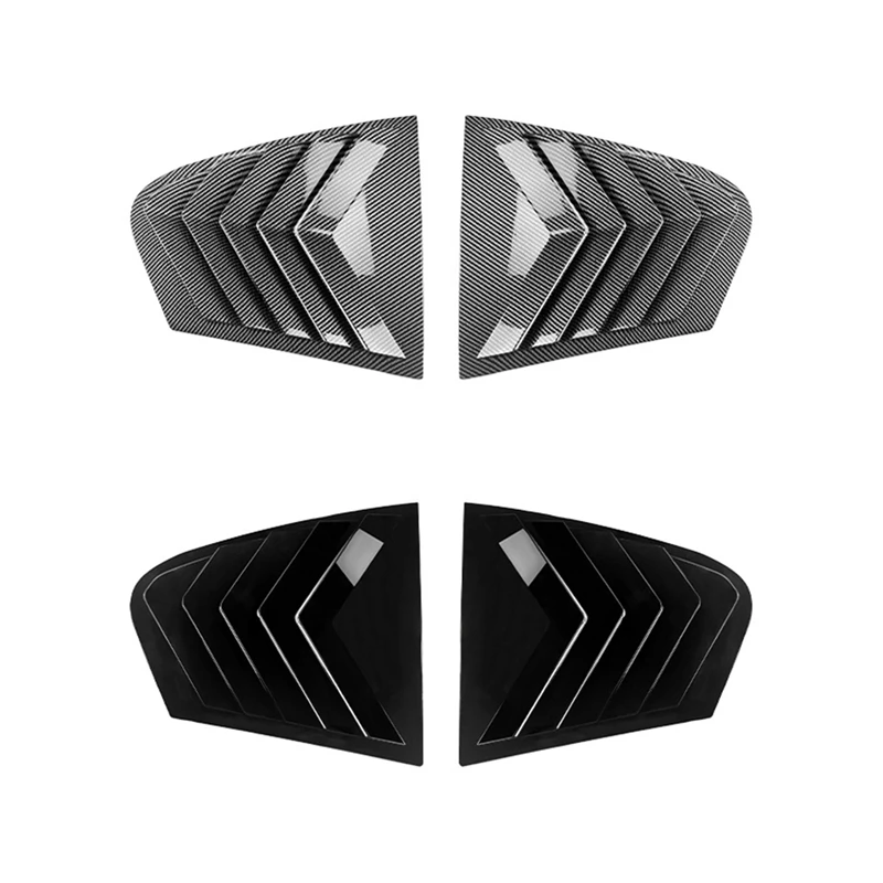

Car Rear Triangular Window Louvers Shutters Blinds Cover Trim For BMW 5 Seires G30 2018-2023 Black Glossy