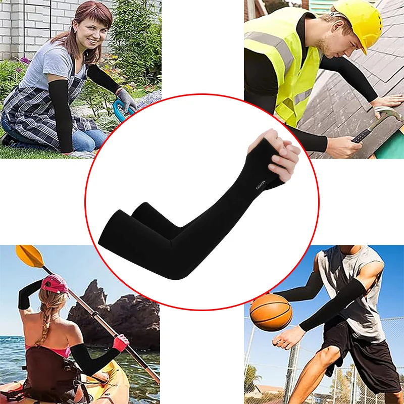 

УФ-солнечные рукава для женщин и мужчин, велосипедные перчатки без пальцев, крутая муфта, летний эластичный чехол из ледяного шелка для вождения, рукав против солнечных ожогов