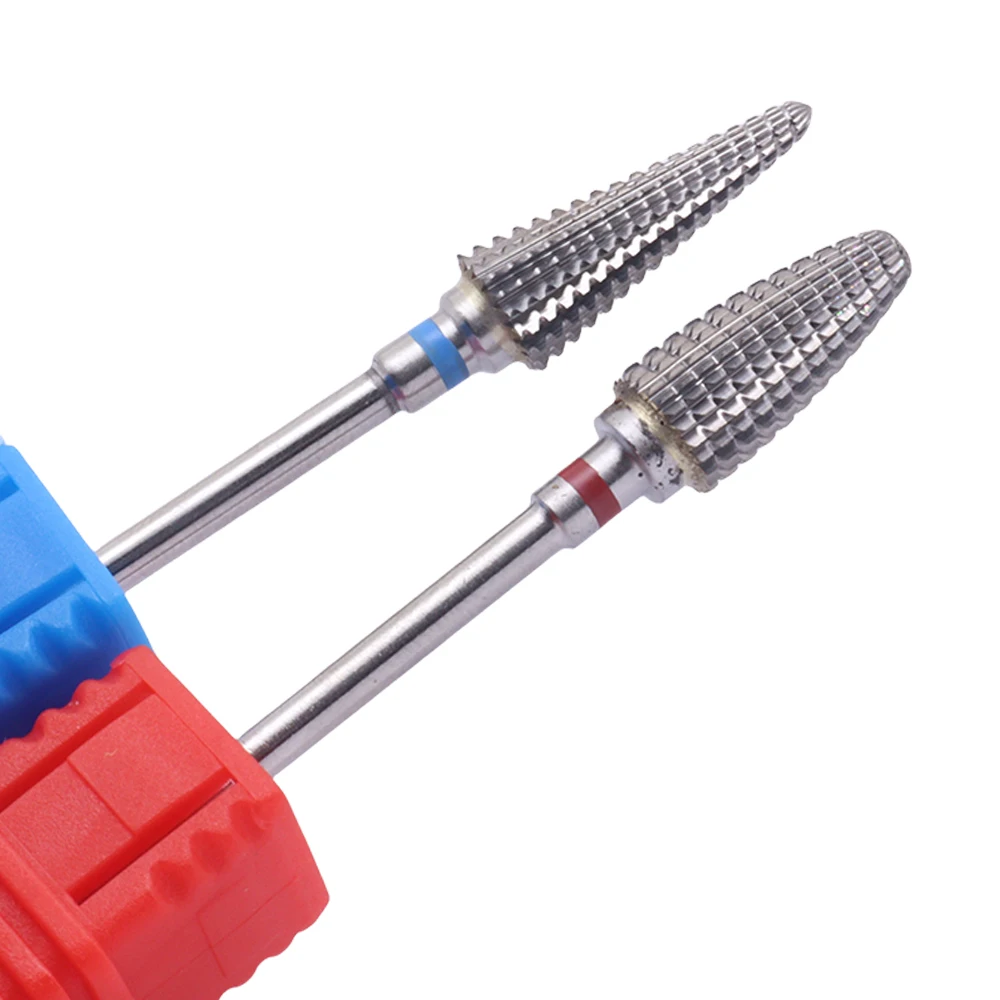 Brocas de aço de tungstênio para unhas, brocas de carboneto de 3/32 '', remoção rápida para manicure, pedicure e polimento de cutícula